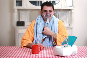 Portable BiPAP machine for home use providing comfortable respiratory therapy